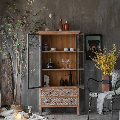 Brown Solid Wood Sideboard