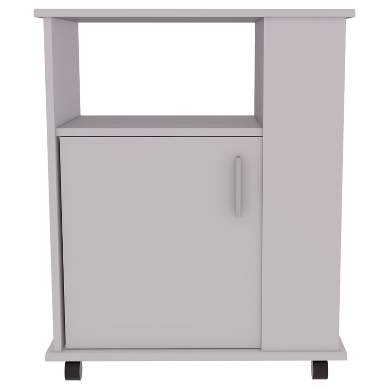 Lower Microwave Cabinet, Single Door, Three Side Shelve, White