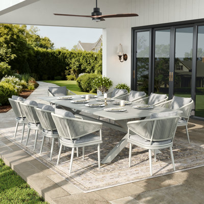 Rectangular Outdoor Dining Set With Cushions