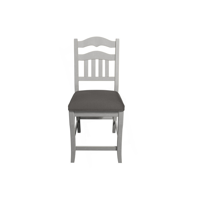 Chaises contemporaines blanches à hauteur de comptoir rembourrées avec coussins à dossier échelle 2Pc