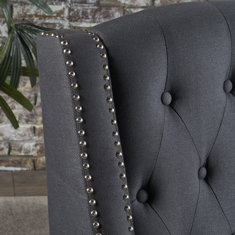 Heidegret Upholstered Recliner, Dark Charcoal 100% Polyester