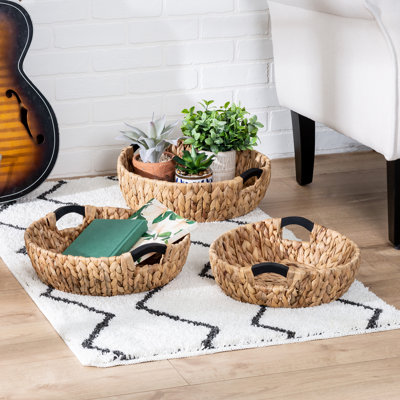 Ensemble de 3 paniers ronds en osier