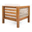 Ensemble de 2 chaises longues de patio moderne, bois d'acacia, corde beige pour patio