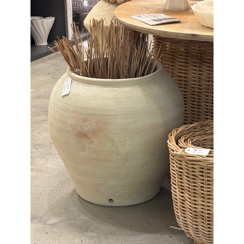 Terracotta Pot Dia 39,4 po blanc, H 39 po x l 48 po x P 48 po