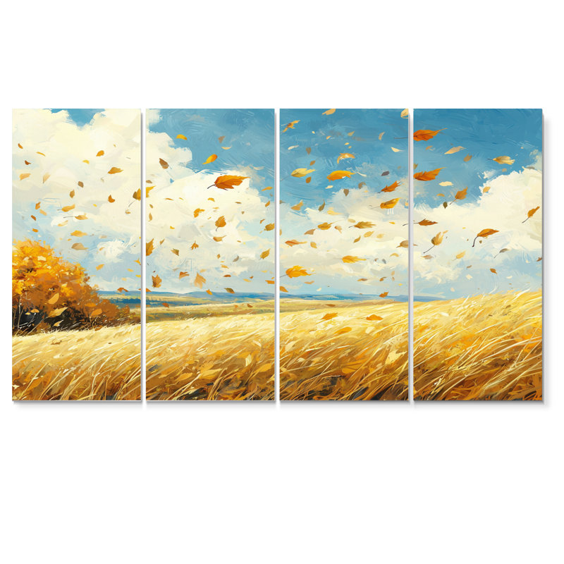 Nickson - Windy Art - Ensemble de décorations murales traditionnelles, H 28 po x l 48 po, 4