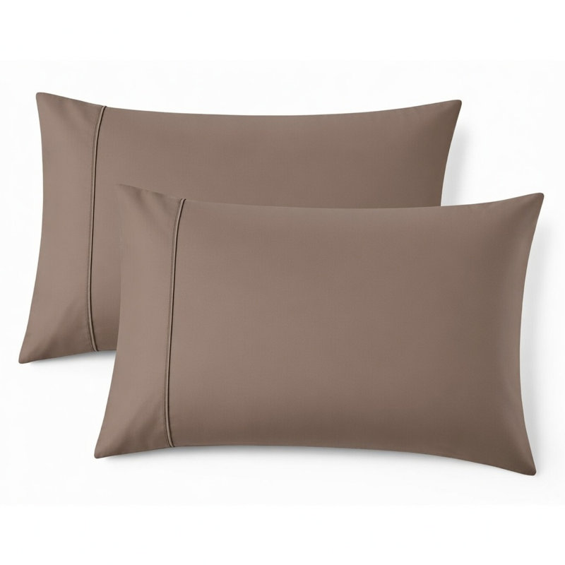 Cooling Bamboo Pillowcases, Set of 2 – Ultra Soft & Breathable, Mocha, King