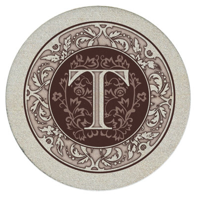 Monogram Letter 4-Pack Natural Sandstone Coasters