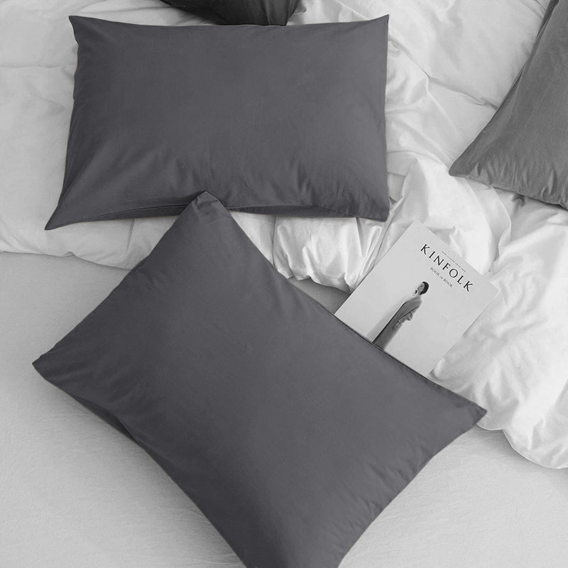 Aspire Homeware Super Soft & Breathable Microfiber Dyed Pillowcase (Pack Of 2), Grey