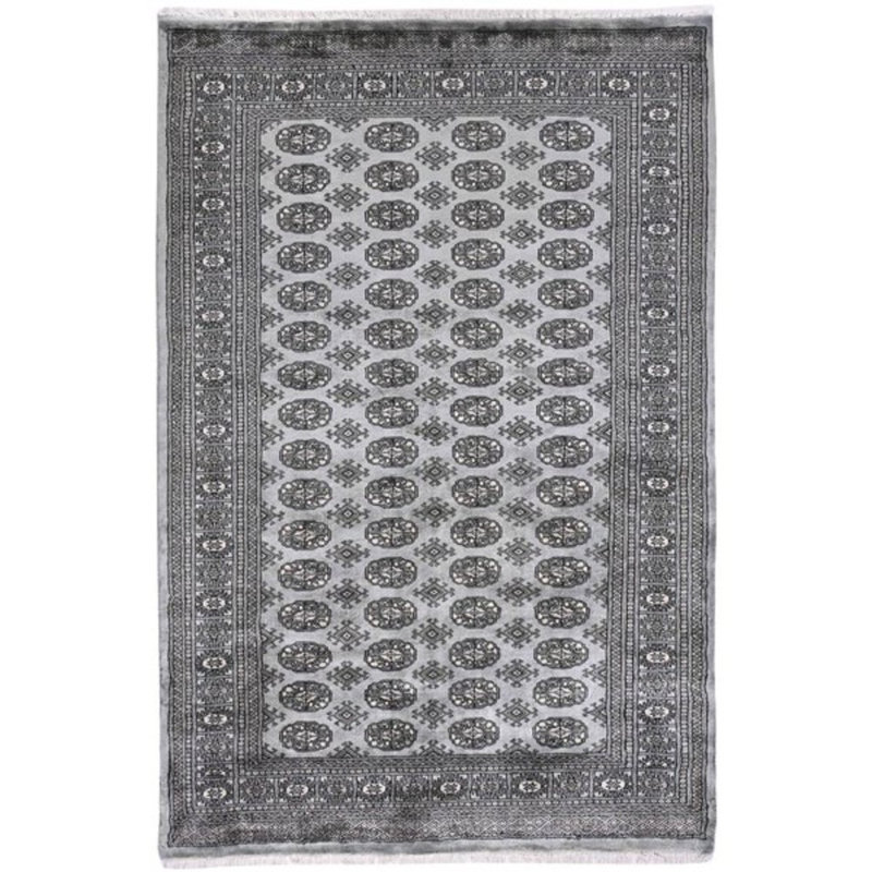 Hand-Knotted High-Quality Gray and Blue Area Rug