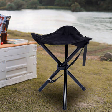 Arum Portable Folding Black Camping Chair Beach Chair 1-Pack Hokku Designs