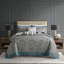 Ensemble de couvre-lit 5 pièces en jacquard avec coussins grand sarcelle-117539268