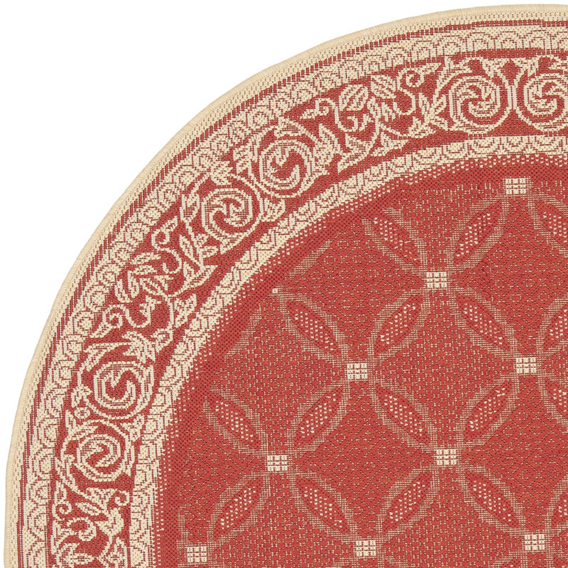 Herefordshire Performance Geometric Indoor/Outdoor Area Rug, Round 6'7"