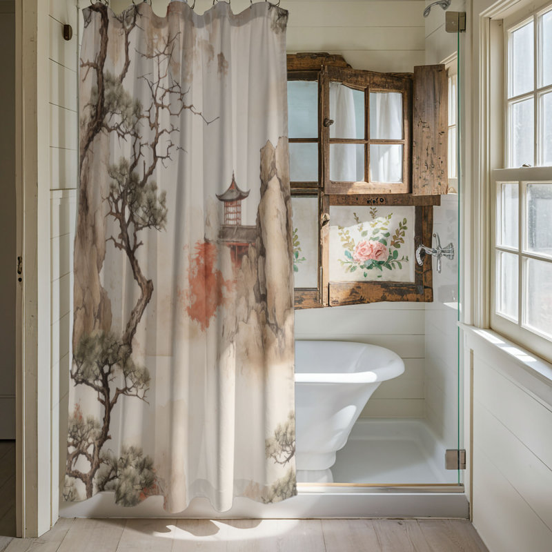 Classic Stone - Premium Shower Curtain, 74"H x 71"W
