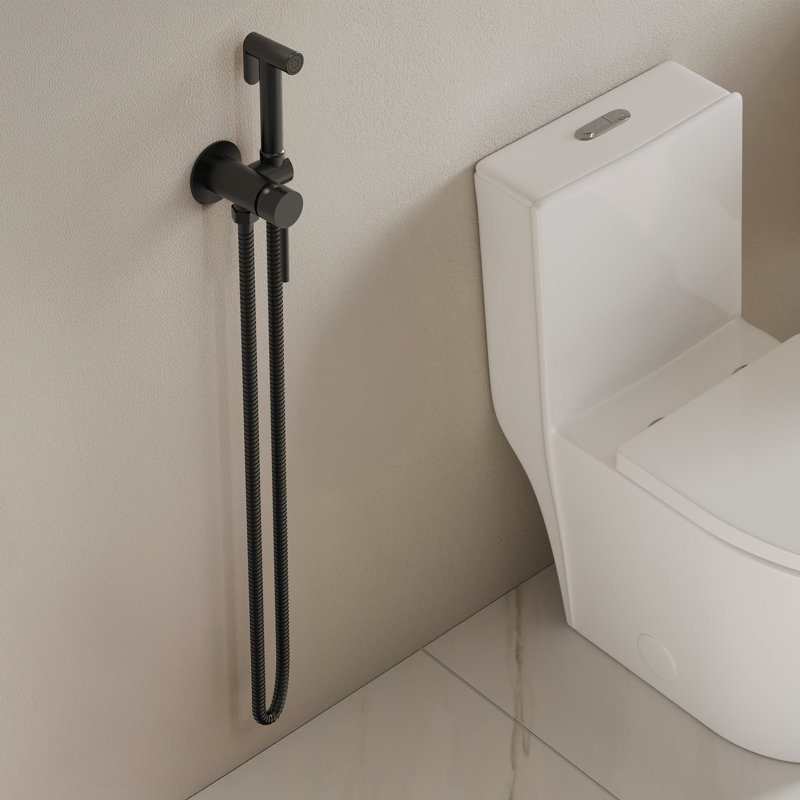 Douchette ronde multi-usage avec contrôle de la température, Noir mat