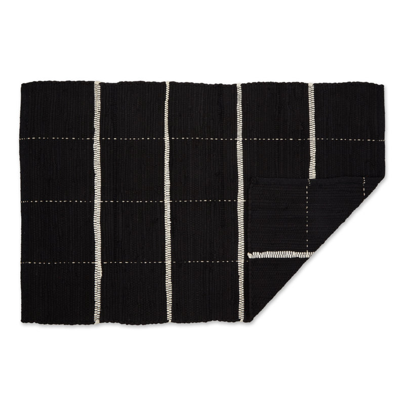 Eggar Cotton Checkered Indoor Rug, Rectangle 2'2" x 3'4"