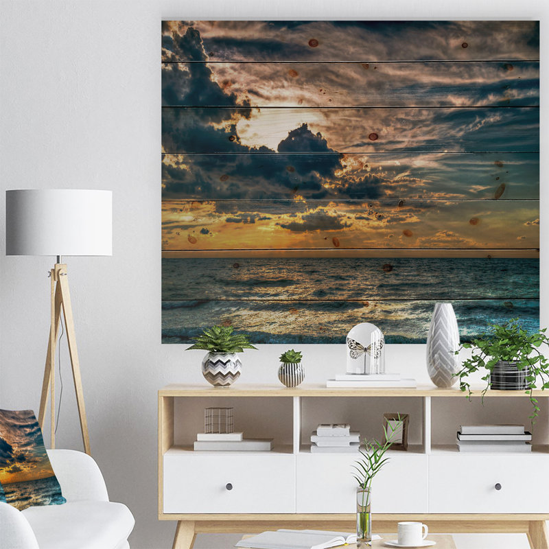 «Risa Sun Break over Blue Ocean», photographie, H 36 po x l 46 po x P 1,5 po, Bois
