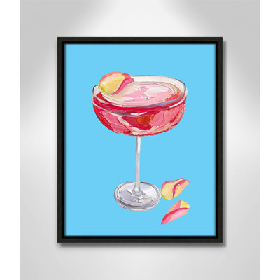 Sparkling Rose Gin Cocktail Print by Straker