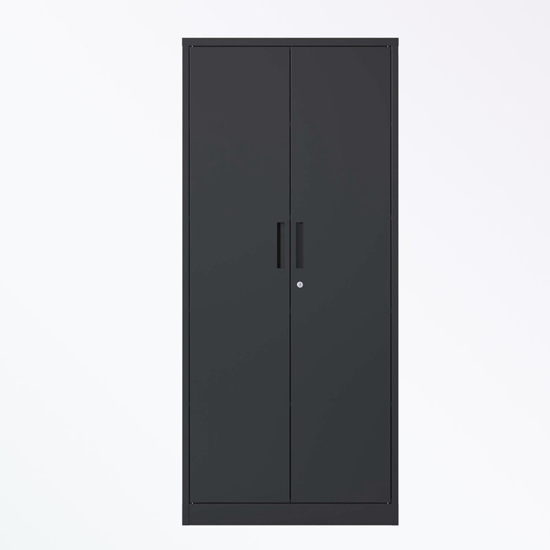 Meiting 31.5'' Wide 4 - Shelf Storage Cabinet, Black