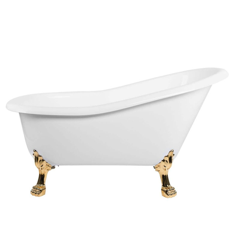 Paris 54'' x 28'' Soaking Acrylic Bathtub, Polished Brass