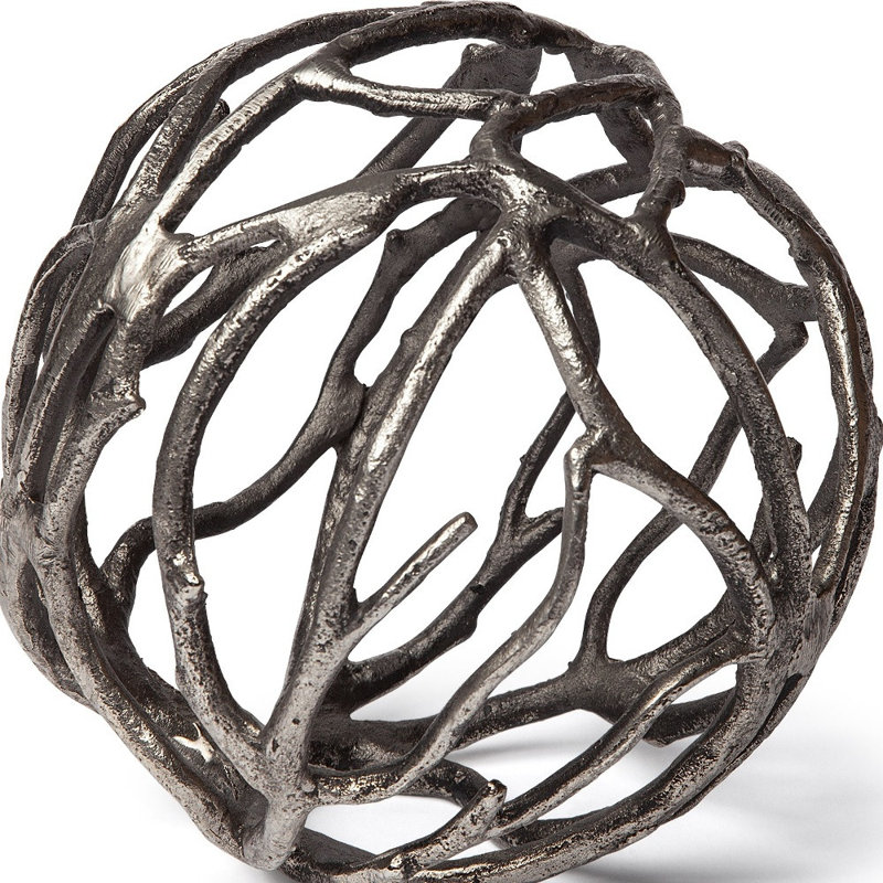 Sculpture en métal Workington, H 5 po x l 5 po x P 5 po, Argent