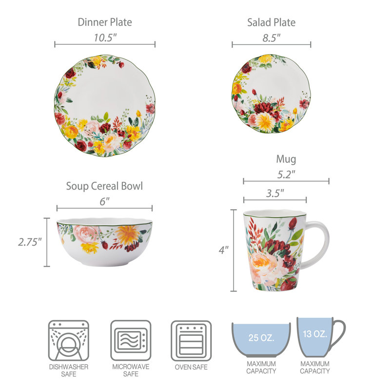 Mikasa Clara 16-Pc Dinnerware Set, Service For 4, Bone China