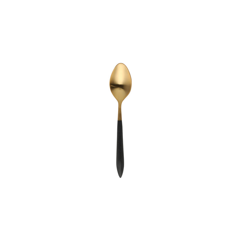 Ares Stainless Steel Coffee Spoon, Black/Gold