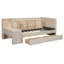 Lit de jour simple tapissier avec tiroirs, tablettes, armoires rabattables et table d'appoint-1920062890