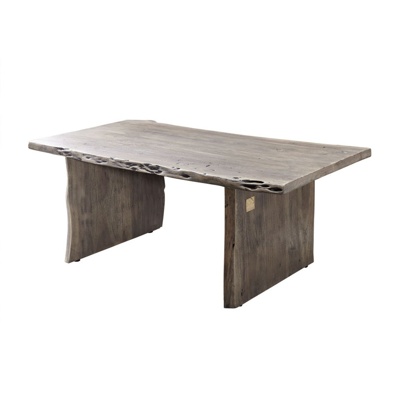 Pure Acacia Solid Wood Frame Coffee Table, Grey, H45 x L60 x W120cm