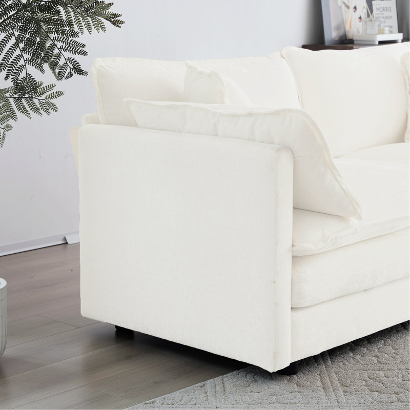 Fredrico 2 - Piece Living Room Set, White Chenille