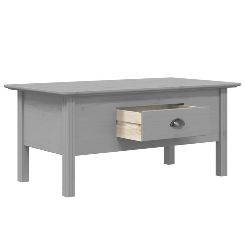 Table basse à 4 pieds avec rangement, gris