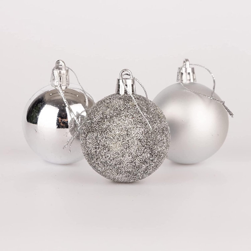 5cm Polyvinyl Chloride (PVC) Ball Ornament, Silver