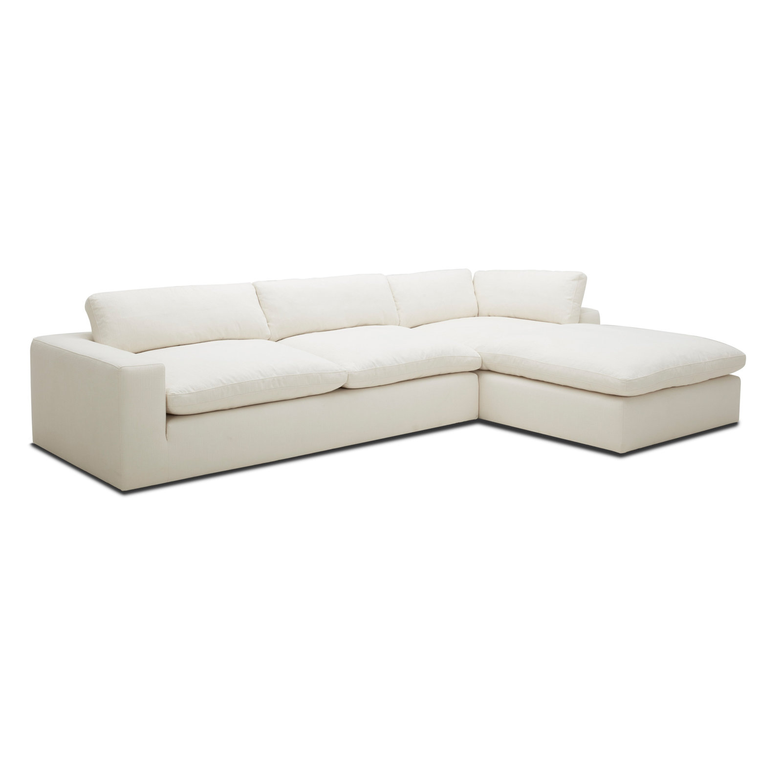 Asher 2 - Piece Upholstered Chaise Sectional , Right Hand Facing, Effie Flax Performance Linen