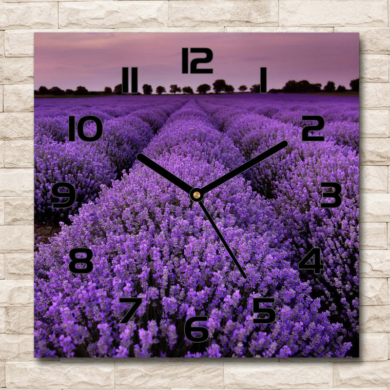 Glass Wall Clock, Black/Purple
