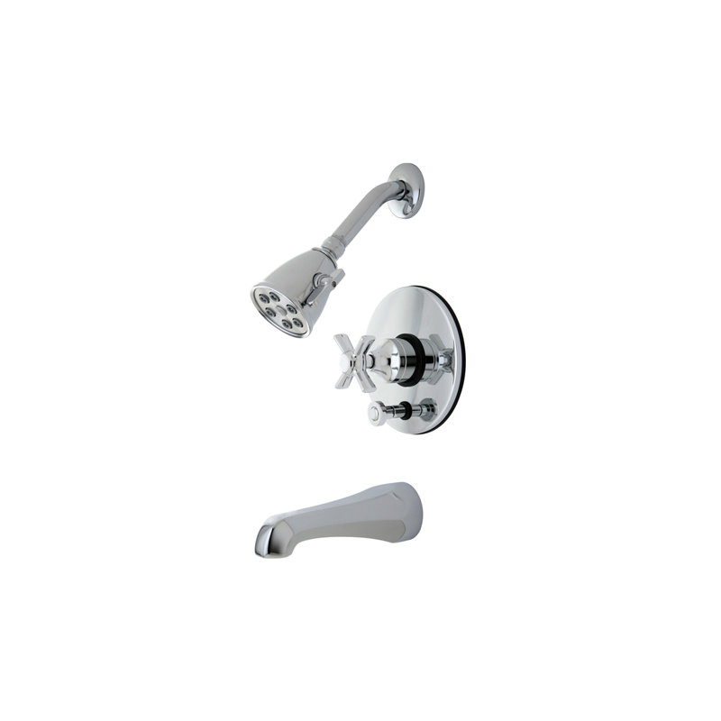 Kingston Brass Millennium Single-Handle Pressure Balanced Tub and Shower Faucet, Polished Chrome