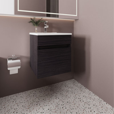 Meuble-lavabo de salle de bain avec lavabo, 1 porte (SANS ROBINET INCLUS)