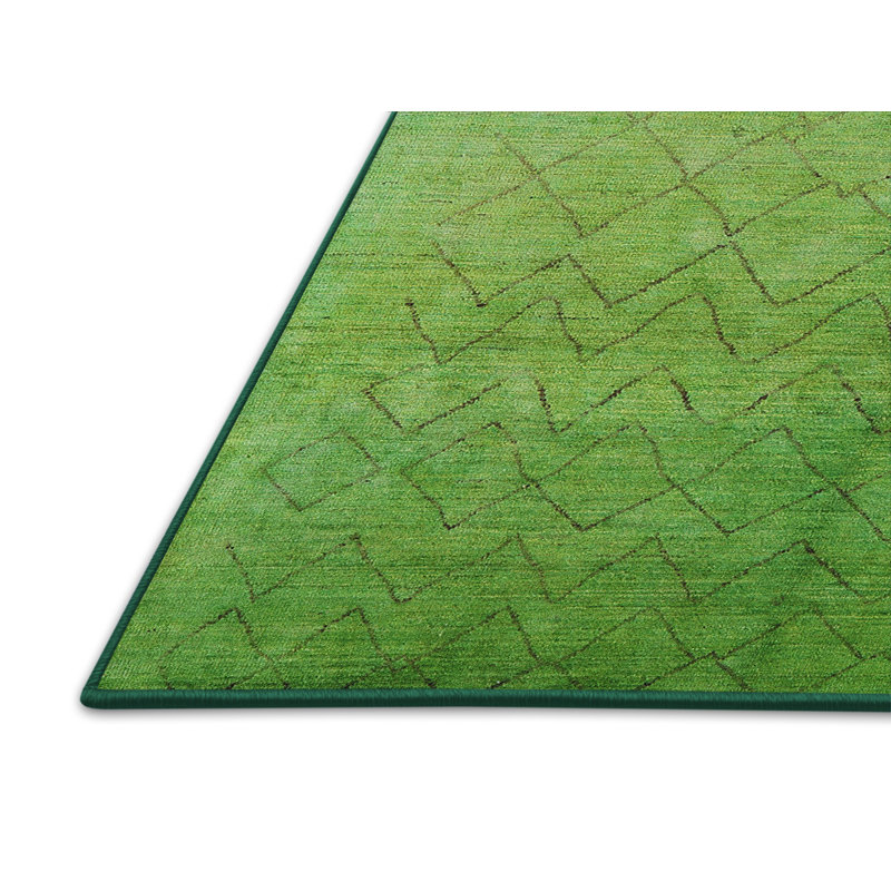 Tapis vert à motif géométrique Gothenburg, Rectangle 7 pi x 9 pi