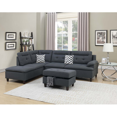 Canapé modulaire avec coussins gris anthracite Living