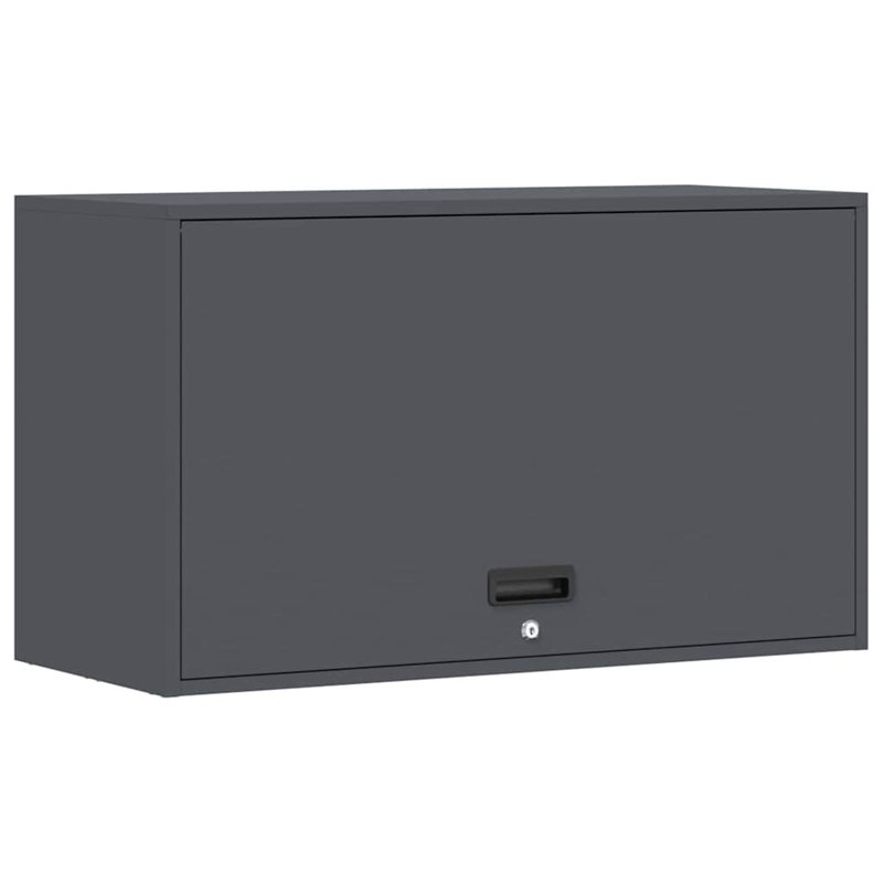 Powder Coated Steel Single Storage Cabinet ( H x W x D), 53cm H x 90cm W x 40cm D, Anthracite