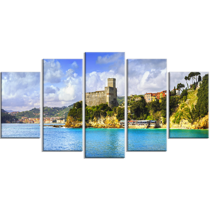 « lerici village panorama », ensemble de 5 art mural sur toiles tendues