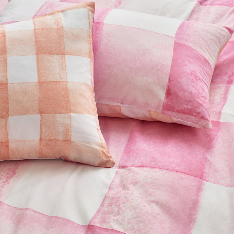 Gingham Duvet Cover Set with Pillowcases, Super King Duvet Cover + 2 Standard Pillowcases