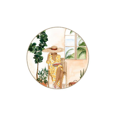 Modern Woman Pose Patterned Washable Decorative Rug