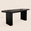 Table de salle à manger extensible pour 4 à 8 personnes, table de cuisine ovale avec base en bois pour salon familial (noir)