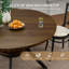 Table de salle à manger de 47 po pour 4 à 6 personnes, table de salle à manger avec tablette de rangement, plateau en grain de bois, pieds en métal noir, tables de salle à manger peu encombrantes, tables de cuisine circulaires, noyer-2088360835