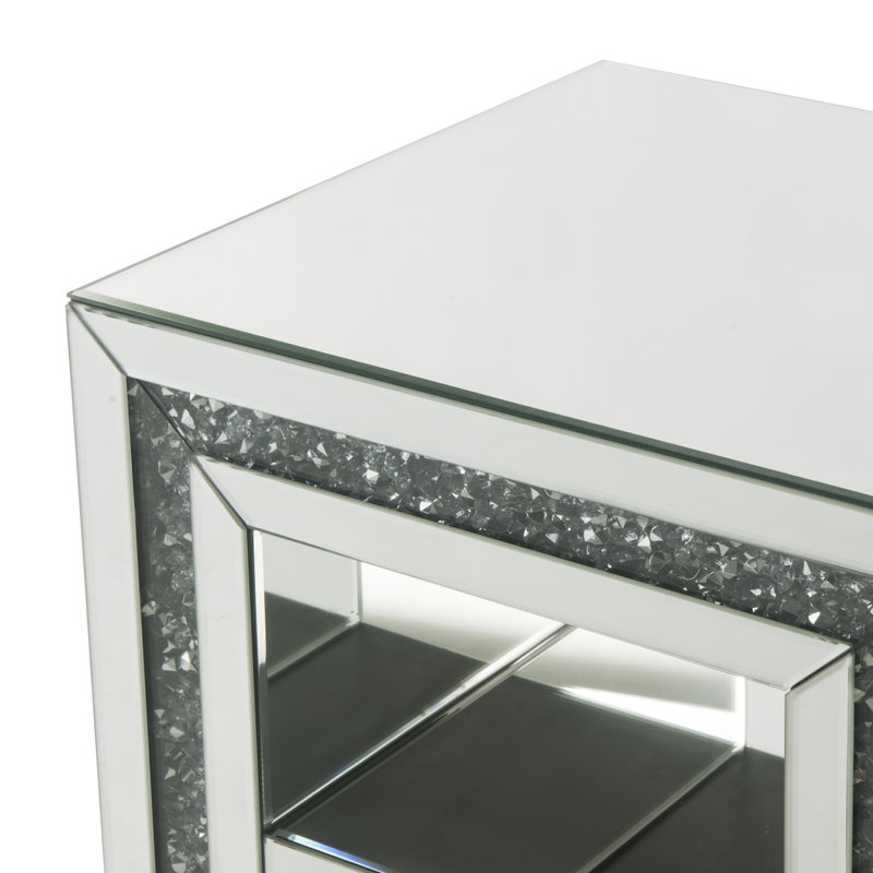 Lisle Mirrored Glass Top End Table