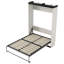 Lit escamotable double avec bureau, tablettes et armoires de rangement