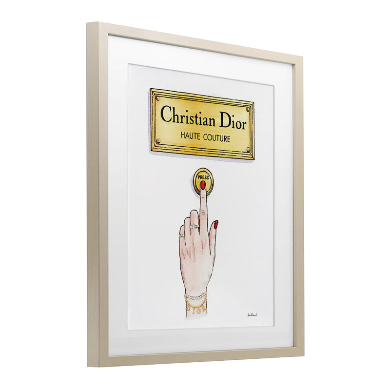 Sonnette chic, reproduction sous verre encadrée, design par Amanda Greenwood, H 16 po x l 13 po, Cadre de récolte en pin