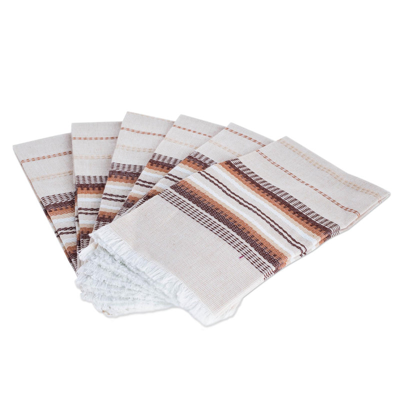 Maragret Cotton Striped Square Napkin