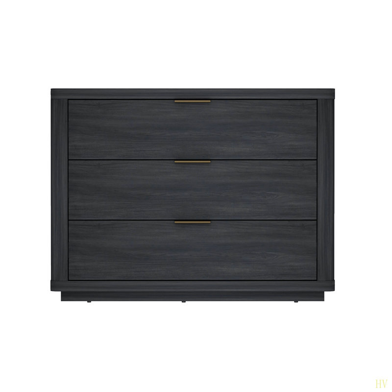 Table de chevet 32 po Evelyn (3 tiroirs), Gris