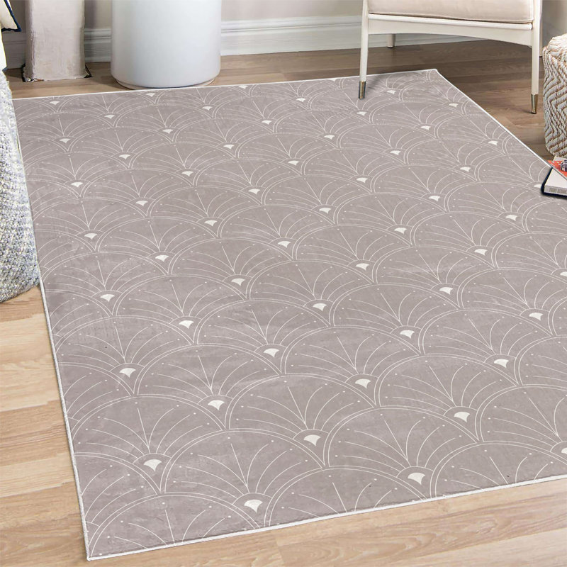 Tapis décoratif Analeigha Art Deco, Rectangle 3 pi 7 po x 5 pi 7 po