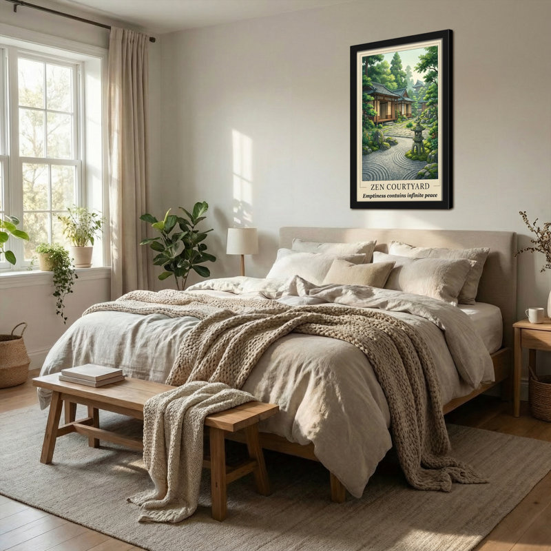 «Landscape & Nature Zen Courtyard Garden Peaceful Scene», reproduction d'art